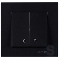 Выключатель двухклавишный КНОПОЧНЫЙ Arvia Electric KAREN Черный (20 07 2000 257)